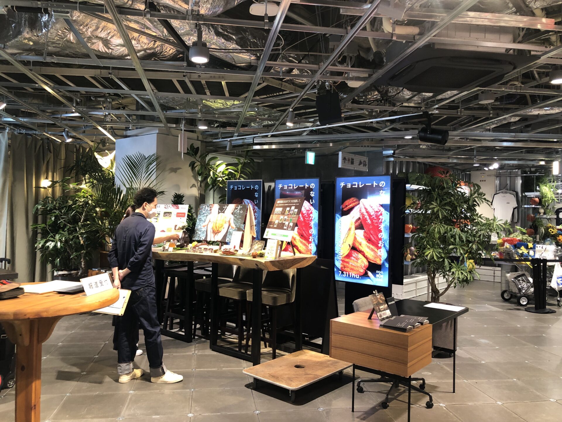 期間限定店「チョコレートのないカカオのお店」の会場デザイン、施工